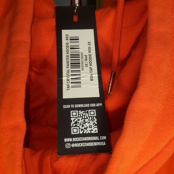 ROCKSTAR ORIGINAL TAP Painter Hoodie RED Pullover Size 3XL - Picture 4 of 9